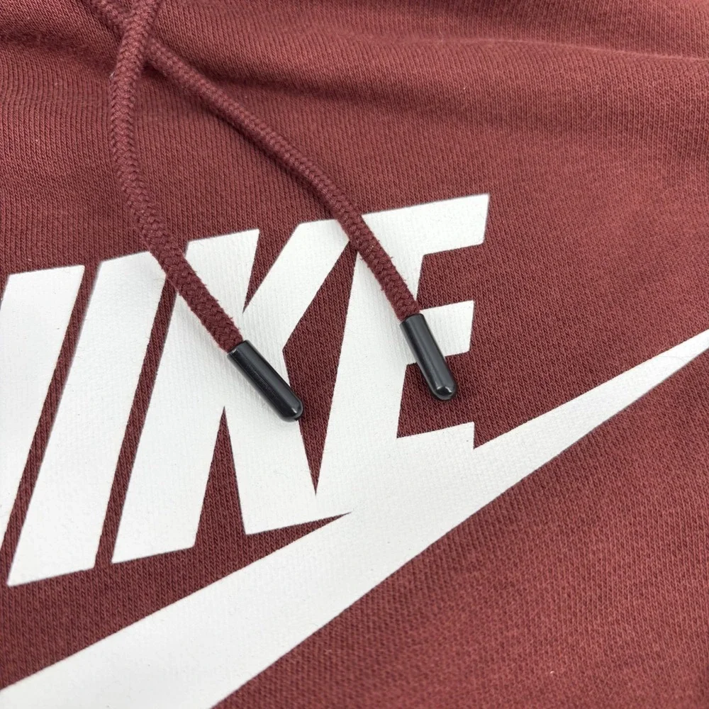 Nike Hoodie Large Brown White Logo Pullover Gorpcore Athleisure Streetwear Sport
